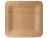 Assiette en bambou "pure", carré, par 10