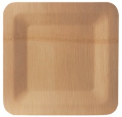 Assiette en bambou "pure", carré, par 10