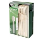 Cuillère en papier blanc - Lot de 100