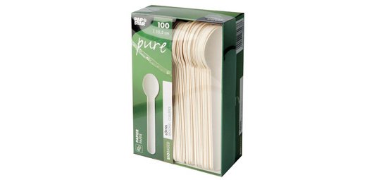 Cuillère en papier blanc - Lot de 100