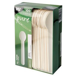 Cuillère en papier blanc - Lot de 100