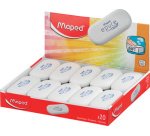 Gomme plastique Epure, ovale, blanc, présentoir de 20