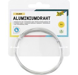 Fil de bricolage en aluminium, 1 mm x 5 m, argent
