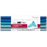 Tombow Marqueur ABT PRO, à base d'alcool, set de 5 Blue