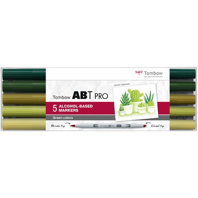 Marker Tombow ABT PRO  op basis van alcohol - kit Green Colors