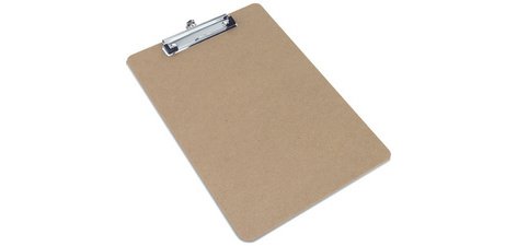 Porte-bloc, panneau particules, avec pince, brun