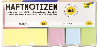 Notes repositionnables dans un distributeur, garni