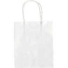 Sac en papier kraft, 180 x 80 x 210 mm, blanc