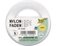 Fil nylon sur bobine, 0,5 mm x 100 m, transparent