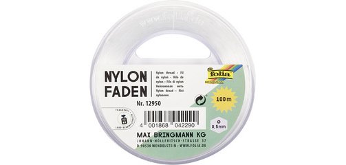 Fil nylon sur bobine, 0,5 mm x 100 m, transparent