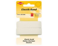 Ruban élastique, 3 m x 20 mm, blanc