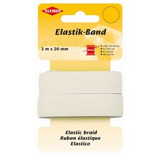 Ruban élastique, 3 m x 20 mm, blanc