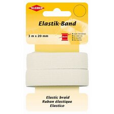 Ruban élastique, 3 m x 20 mm, blanc