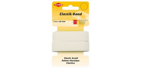 Ruban élastique, 3 m x 20 mm, blanc
