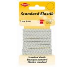 Ruban élastique, 3 m x 5 mm, blanc/rouge