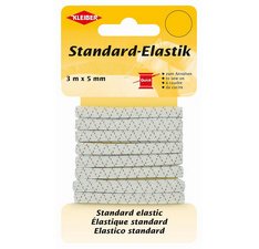 Ruban élastique, 3 m x 5 mm, blanc/rouge