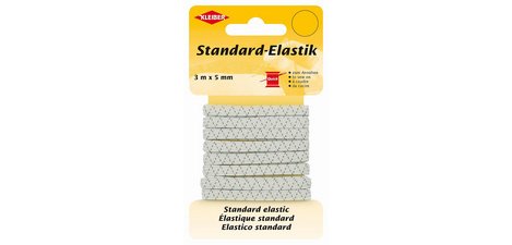 Ruban élastique, 3 m x 5 mm, blanc/rouge