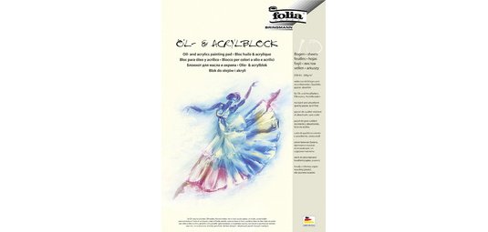 Bloc huile et acrylique, A4, 290 g/m2, 10 feuilles