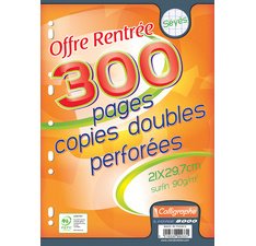 Copies doubles perforées, A4, séyès
