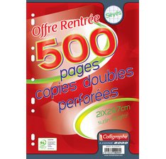 Copies doubles perforées, A4, séyès