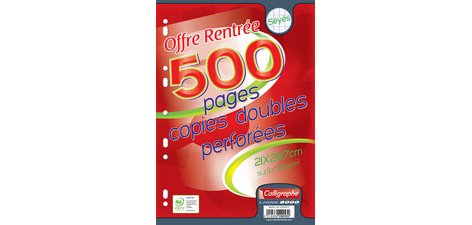 Copies doubles 8000 sous film A4 500 pages perforées grands carreaux 90 g
