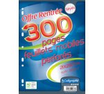 Feuillets mobiles perforés, A4, séyès