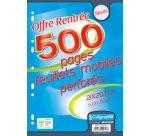 Feuillets mobiles perforés, A4, séyès