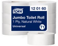 TORK Papier toilette grand rouleau Jumbo, 1 couche, blanc