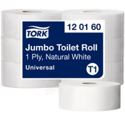 TORK Papier toilette grand rouleau Jumbo, 1 couche, blanc