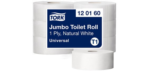 TORK Papier toilette grand rouleau Jumbo, 1 couche, blanc