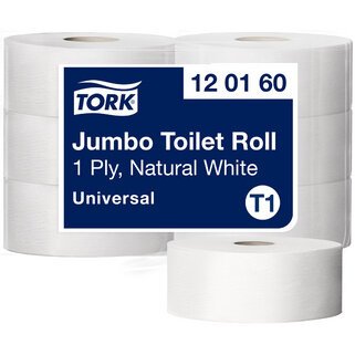 TORK Papier toilette grand rouleau Jumbo, 1 couche, blanc