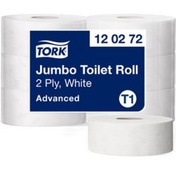 TORK Papier toilette grand rouleau Jumbo, 2 couches, blanc