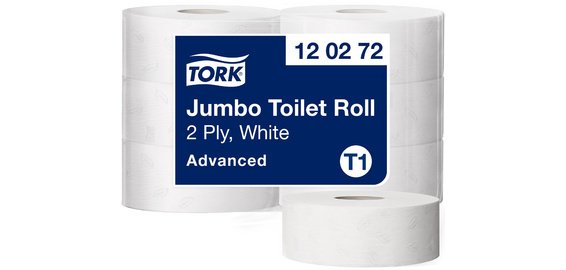 TORK Papier toilette grand rouleau Jumbo, 2 couches, blanc