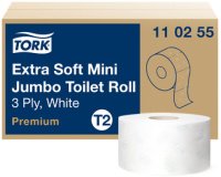 TORK Papier toilette en mini-rouleau Jumbo, 3 plis, blanc