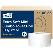 TORK Papier toilette en mini-rouleau Jumbo, 3 plis, blanc