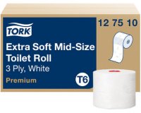TORK Papier toilette rouleau Midi, 3 couches, 70 m, blanc