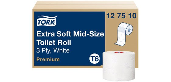 TORK Papier toilette rouleau Midi, 3 couches, 70 m, blanc