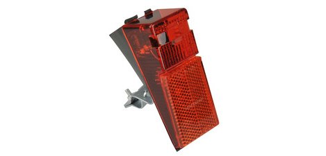 LED rear light for dynamo, with integrated reflector