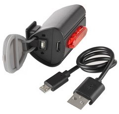 Feu arrière de vélo sur batterie TWIN, éclairage sol