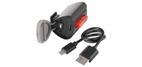Fietsachterlicht op batterijen TWIN, grondverlichting