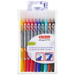 En_rotulador herlitz my-pen doble punta 0,5/4 mm blister de 10 colores surtidos