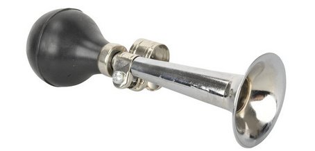 Chrome bike horn, silver