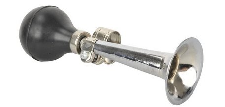 Klaxon trompe de vélo, chromé, argent