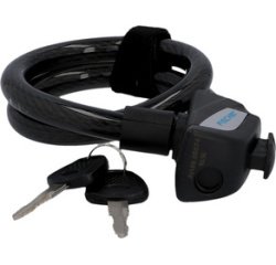 Câble antivol pour vélo, longueur : 600 mm, noir