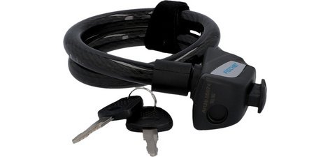 Câble antivol pour vélo, longueur : 600 mm, noir