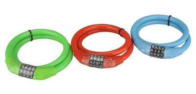Anti-theft cable for bike, length: 650 mm, assorted