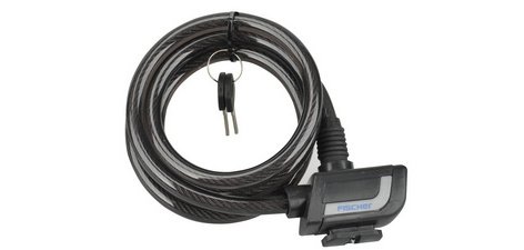 Câble antivol pour vélo, longueur : 1.200 mm, noir