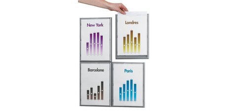 Cadre mural Info, A4, couleur: gris aluminium