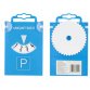 uniTEC Disque de stationnement avec ventouses, bleu
