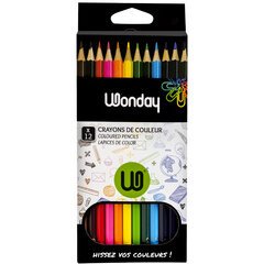 Crayons de couleur, étui carton de 12